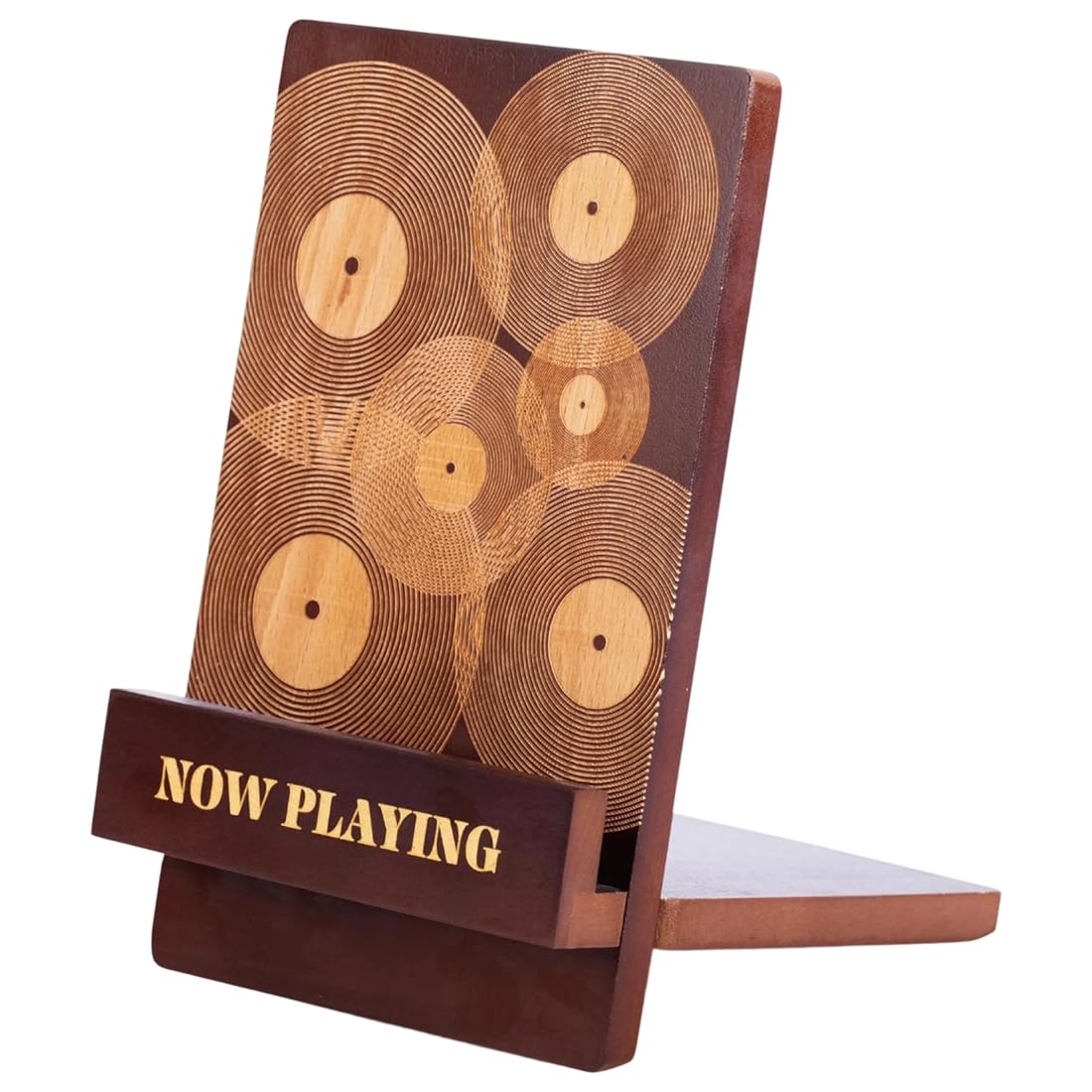Onchdbfhuu For Albums Vinyl Record Stand-Stylish Vinyl Holder& Display-Premium Classic Wood with Engraved Design