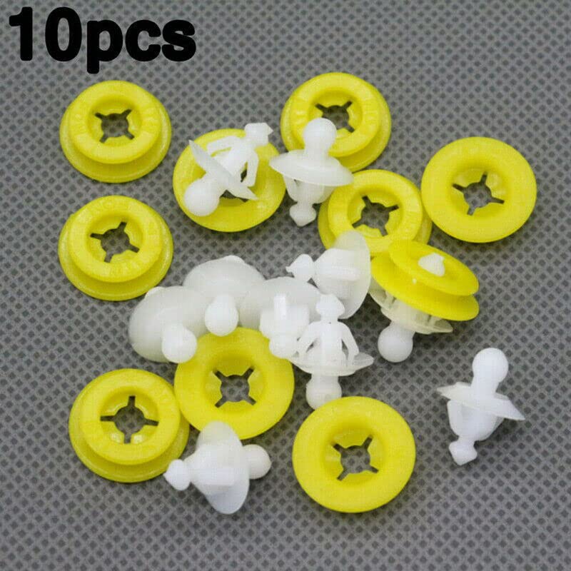 Set 10 Clip Di Fissaggio Parafango Bianco+Giallo, Ricambio Originale Per Volvo C30 2008-2013, Numero Parte 30698669