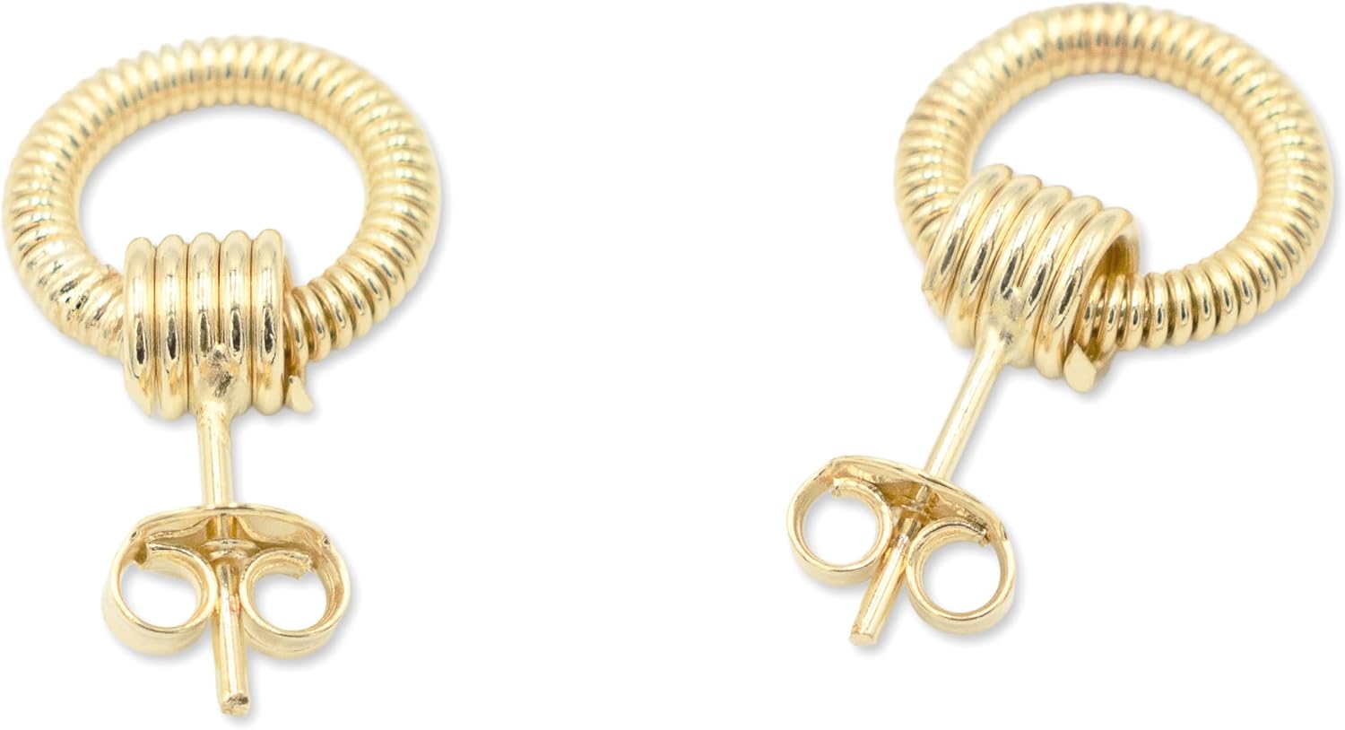 Gold Tone Hoop Earrings for Women, 18k Yellow Gold Filled (12mm Knot Hoop) - Image 4