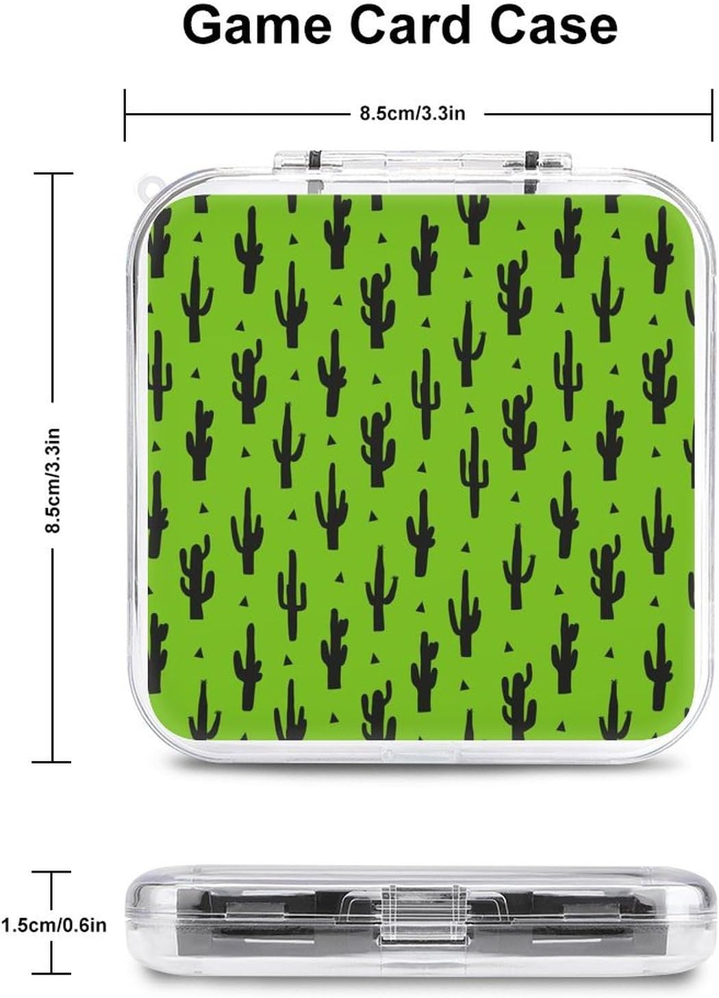 Cactus Pattern Game Card Case Compatible with Switch Portable Storage Box with 12 Game Card Slots for Home Travel image 2