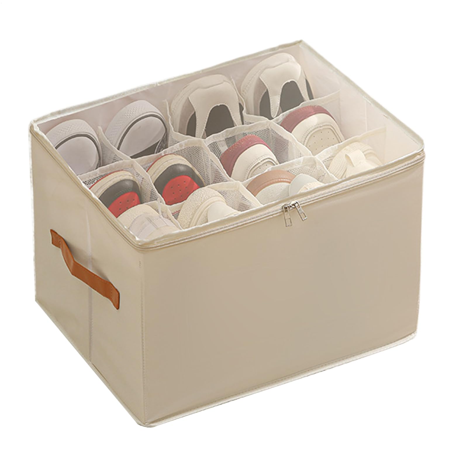 Organisateur De Chaussures -Organisateur De Chhaussures Pliable Avec Compartiments | Rangement Gain De Place Pour Placard | Range Chaussures Pliable | Grande Boite Rangement Chaaussures Placard |