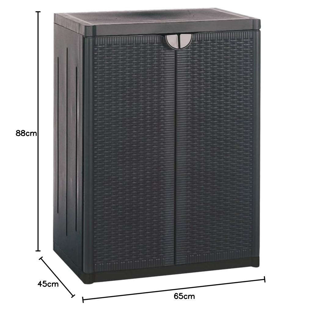 Home Meuble bas rectangulaire en plastique Noir