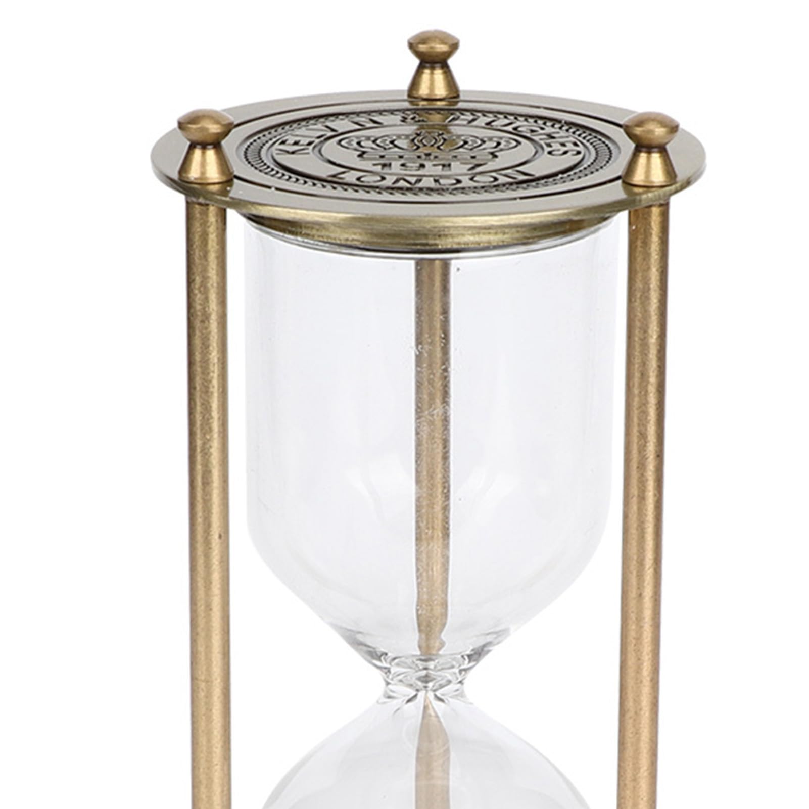 Milltrip Clessidra Decorativa in Vetro, Timer a Clessidra Riempibile Con Cornice in Ottone, Orologio Sabbia per Salotto e Ufficio