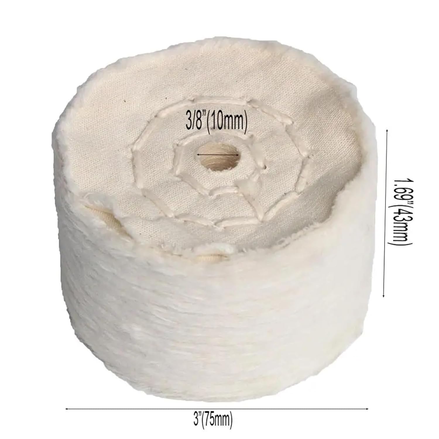 Cotton Polishing Whee 3" inch 75mm Cloth Buffing Wheel Grinder for Jewelry Wood Metal Abrasive Tools 10mm Hole