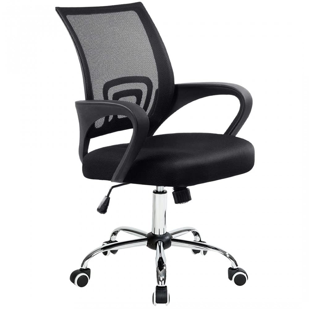 Mediawave Store - Sedia da Ufficio MOD. Nerea DIM249 Poltrona Direzionale con Schienale Traspirante, Girevole, 5 Ruote, Altezza Regolabile, Adatta per L'Ufficio, Studio dal Design Elegante (Nero)