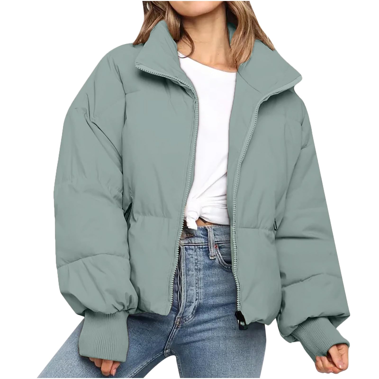 HAOLEI Piumino Donna Invernale Trapuntato Con Cappuccio Antivento Imbottito a Maniche Lunghe Cappotto Caldo Da Donna All'aperto Escursionismo Capispalla per Il Freddo Comodo Giacca Imbottita