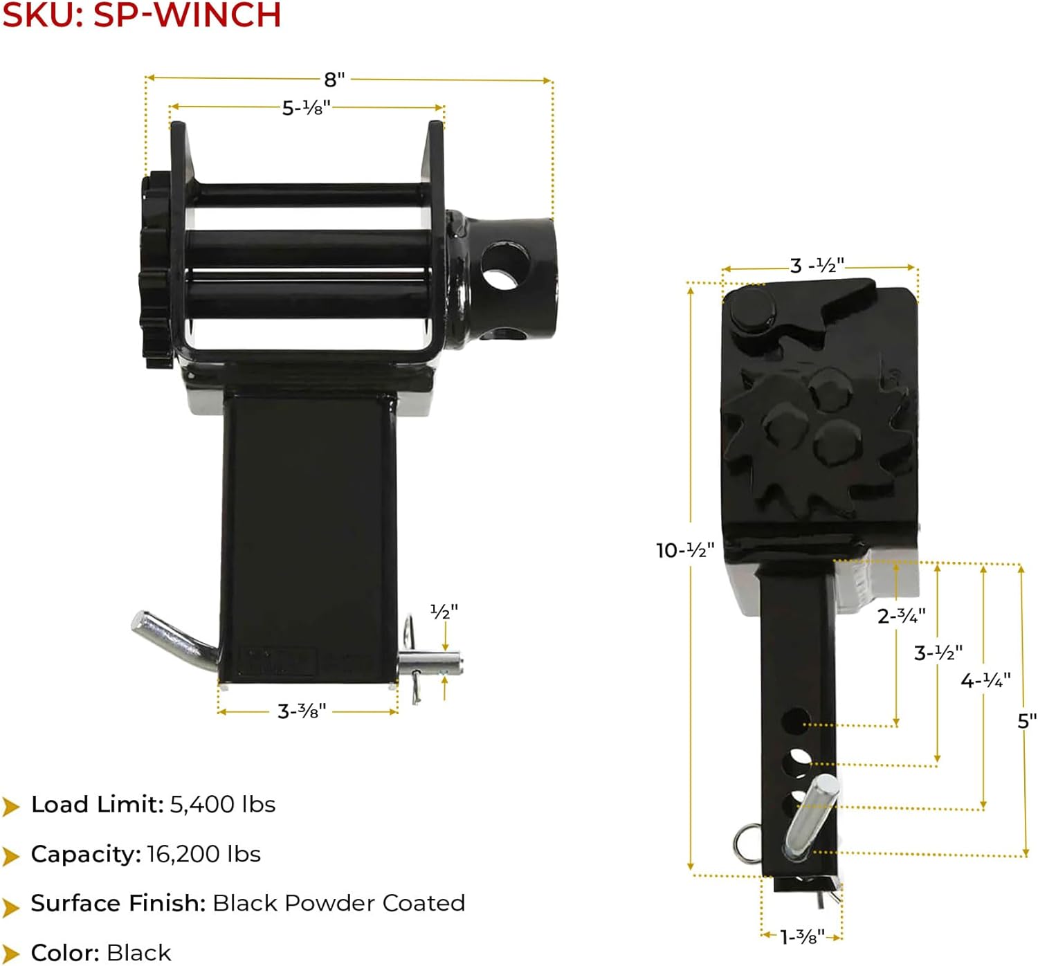 Mytee Products (4 Pack) Trailer Stake Pocket Winch Flatbed Utility Capacity# 16200 lbs