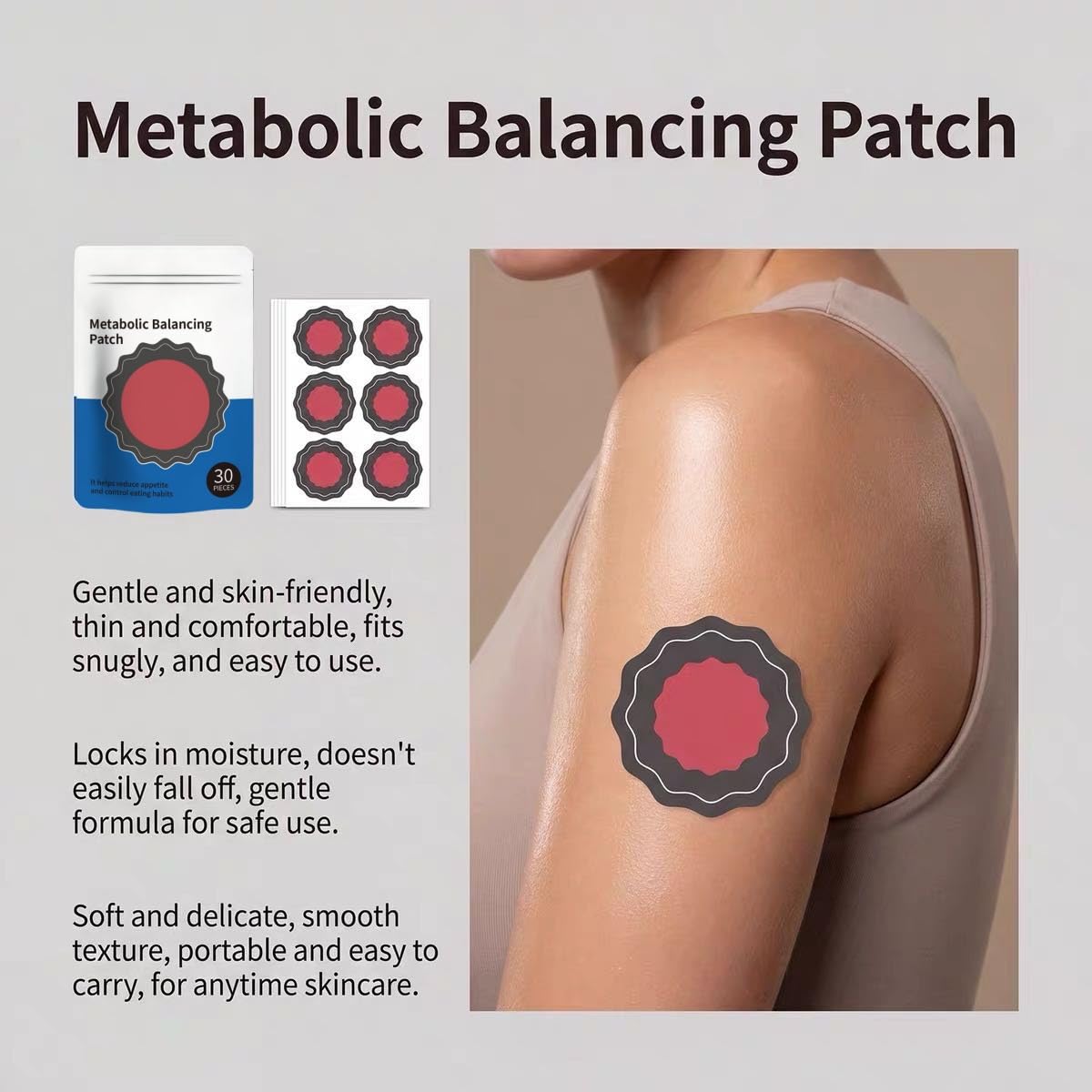 Metabolic Balancing Patches, 2-Pack (30 Pieces Each, Total 60 Count) - Discreet Daily Wellness Support Patches for Easy Application — view 7