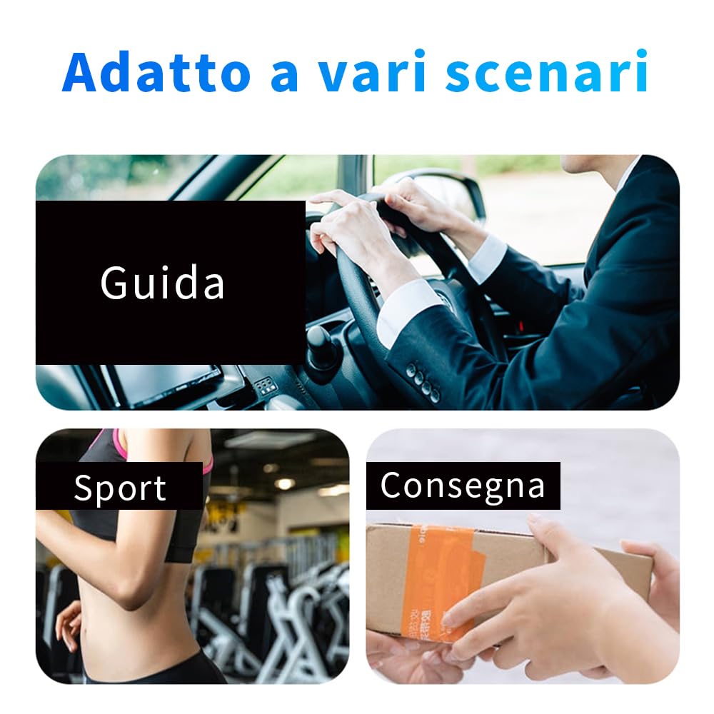 Auricolari wireless Bluetooth 5.3, autonomia standby fino a 280 ore, 33 ore di conversazione, utilizzabili in modalità mono, riduzione rumore, connessione a due dispositivi.(Nero)