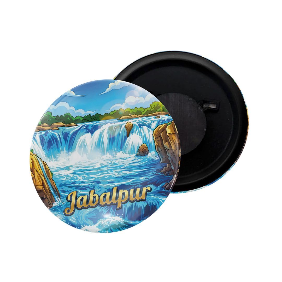 dhcrafts Fridge Magnet Multicolor Jabalpur Madhya Pradesh Glossy Finish Design Pack of 1 (58mm)-image-43