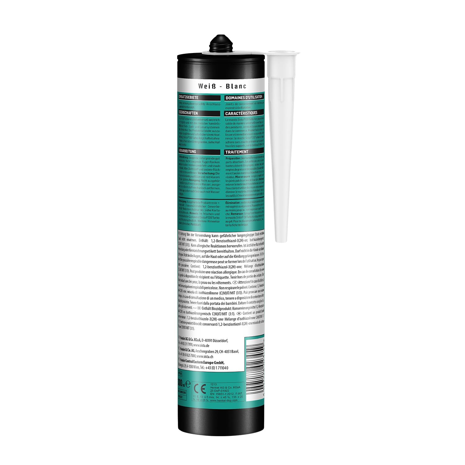 Sista PRO F130 Turbo Acryl Fugenfüller, Weiß, 1x300ml Kartusche (12)