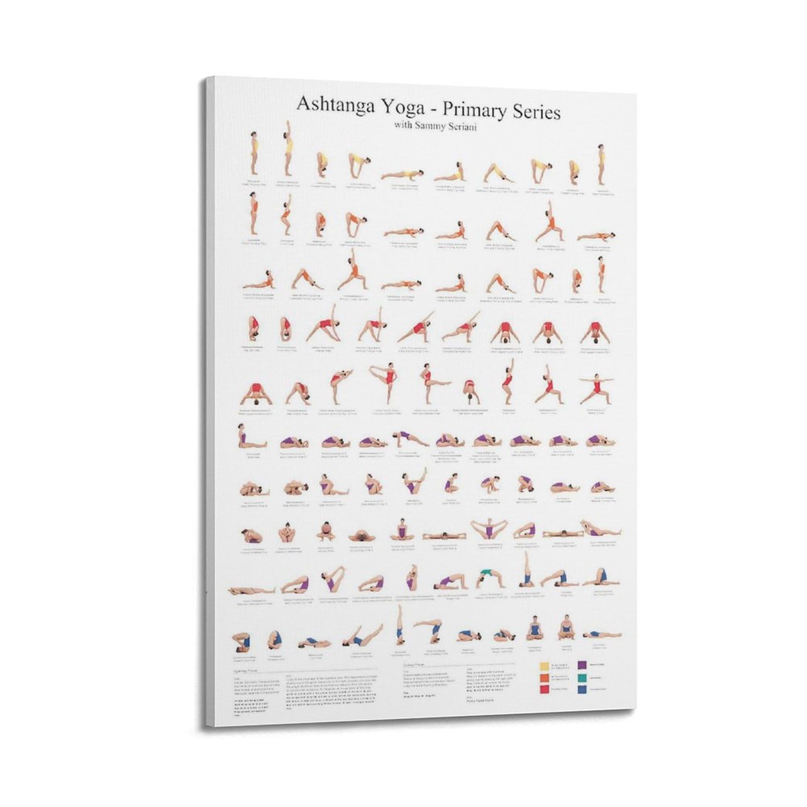 KYTIN YOGA Poster Ashtanga Yoga Primary Series Decorative Painting Canvas 20x30inch(50x75cm)