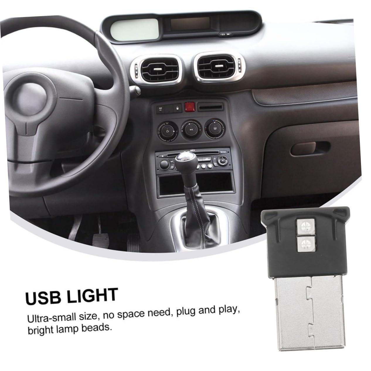 iplusmile 8piezas Luz De USB Dimmable Lámpara RGB para Interior De Coche Noche y Decoración Sensor De Luz Automático