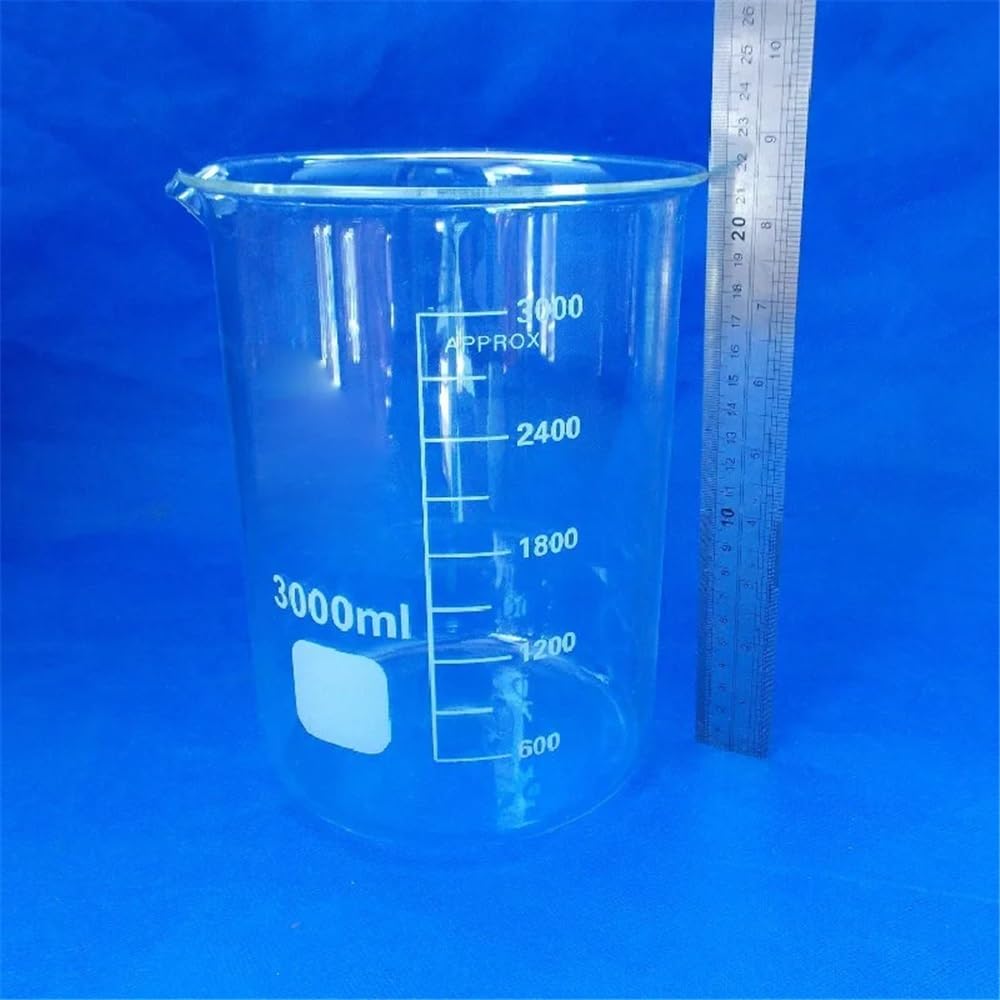 1 STÜCKE 3000 ml Becherglas Laborbedarf Laborglas Transparent Becher Verdickt Mit Ausguss