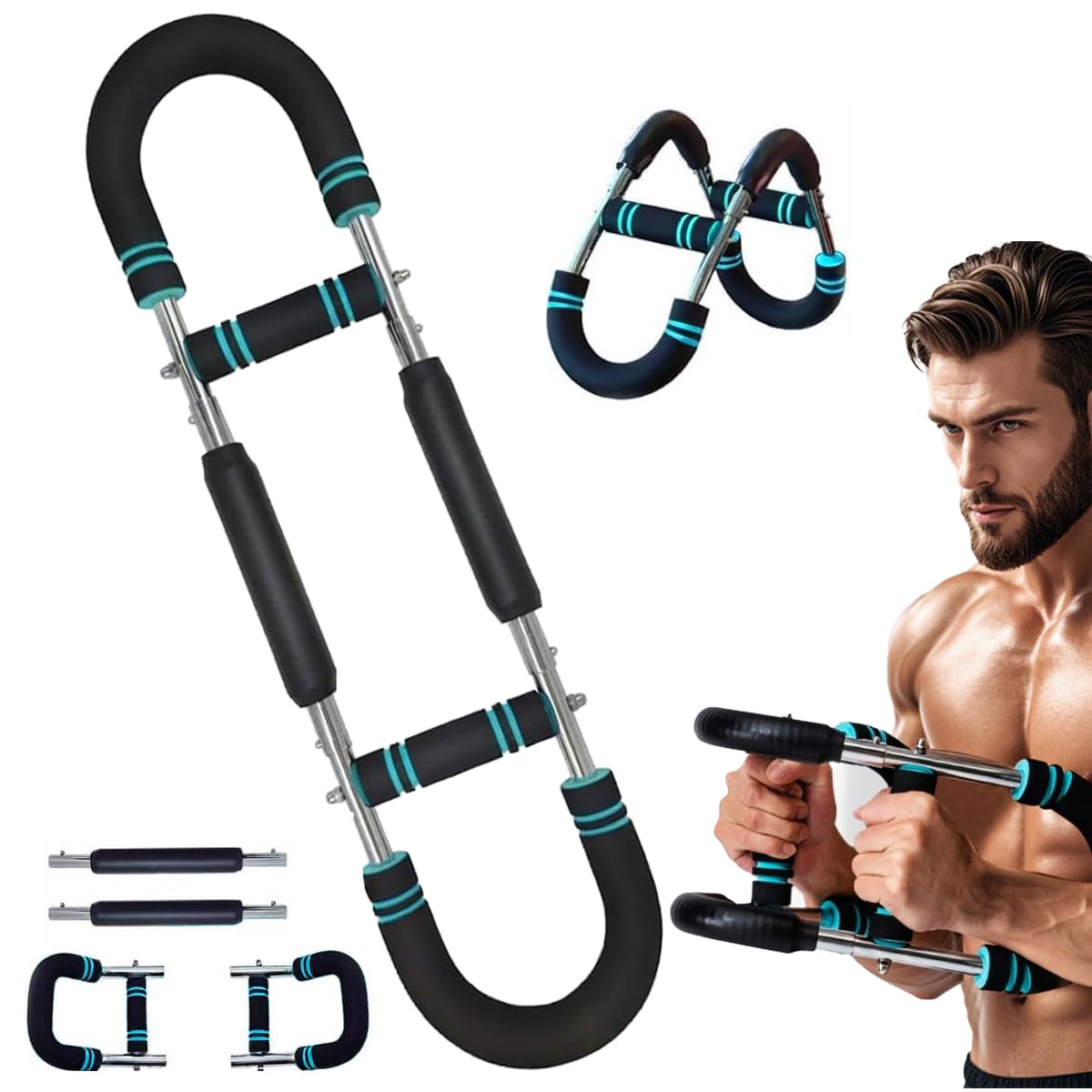 Garegce Twister Arm Trainer, Adjustable 40-100lb Resistance Chest Expander Forearm Strengthener, Portable Chest Trainer Exerciser for Men, Beginners and Professional Athletes for Home Gym Workouts