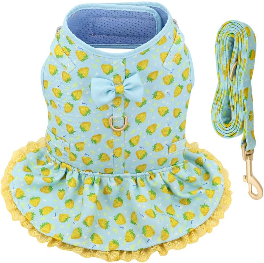 Dog Cat Harnesses Set Printed Dog Cat Harness Leash Set Pets Puppy Clothes Dress Small Dog Vest Black L