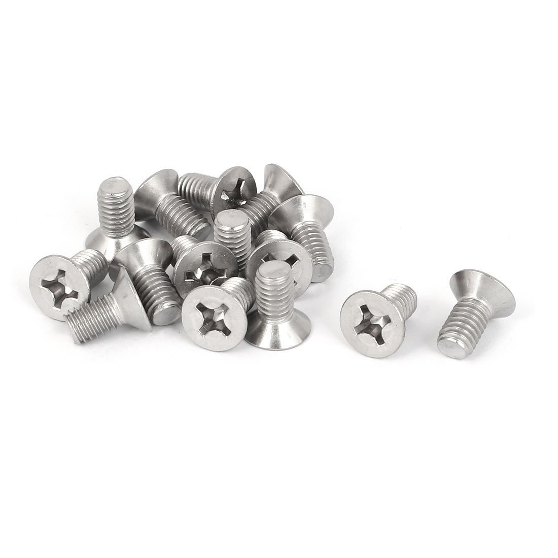 12 Viti Per Lamiera Testa Piatta Phillips – Acciaio Inox 316, #12-11 X Lunghezza A Scelta