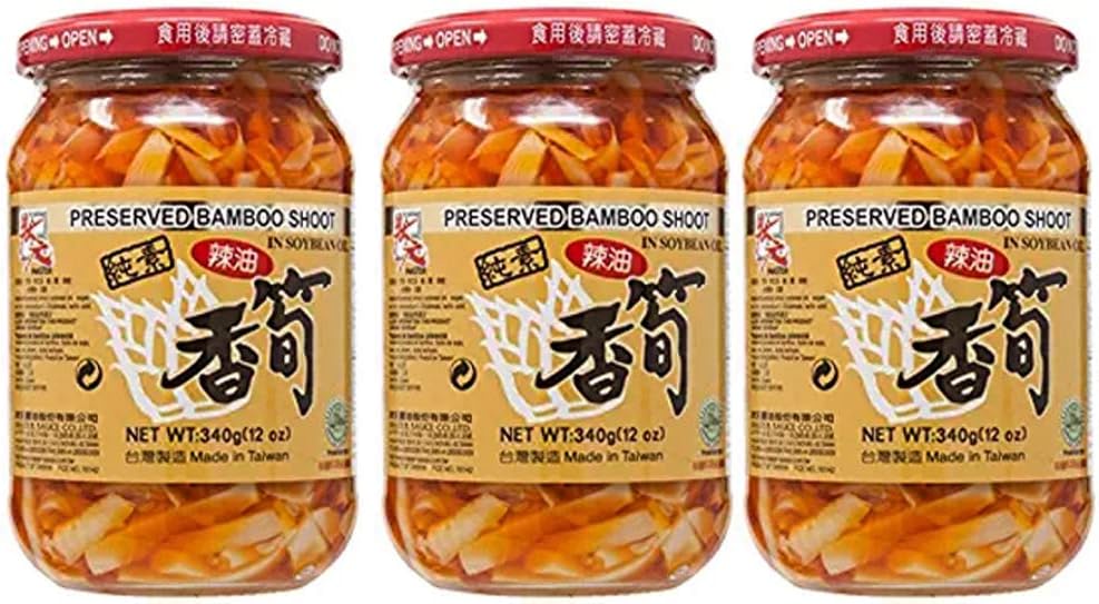 Master Preserved Crispy Chili Bamboo Shoot in Soybean Oil - 12oz (3 Packs)
