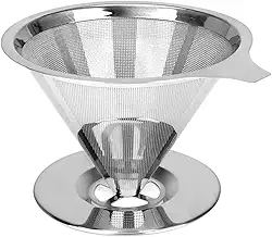 Coador de Café Inox 101 – Filtro Reutilizável em Aço Inoxidável de Malha Fina, Sustentável, Econômico, Sem Papel, Premium