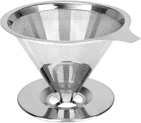 Coador de Café Inox 101 – Filtro Reutilizável em Aço Inoxidável de Malha Fina, Sustentável, Econômico, Sem Papel, Premium