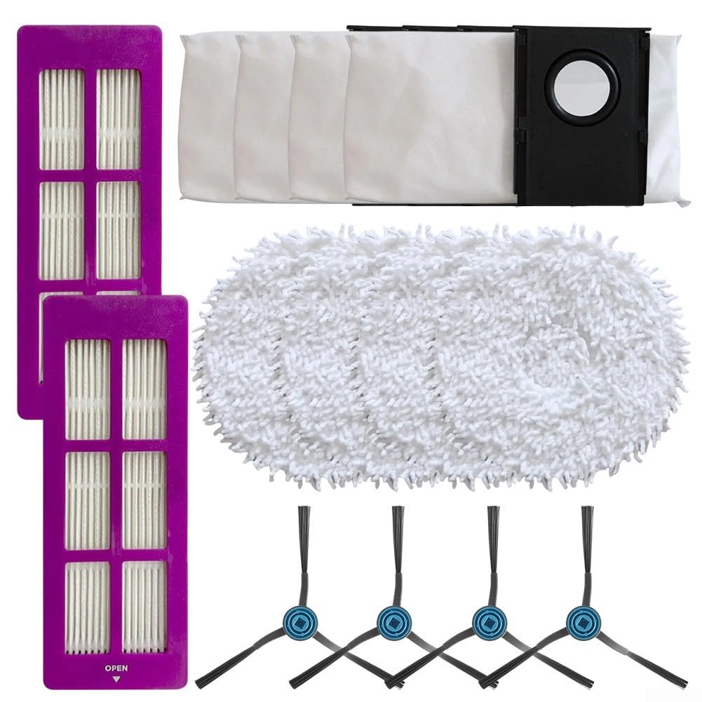 Hygienic Floor Solutions Essential Replacement Kits Filter Mop Cloth Dust Bag Side Brush Kit For Eureka J15 Pro Model Vacuum Cleaner(A)