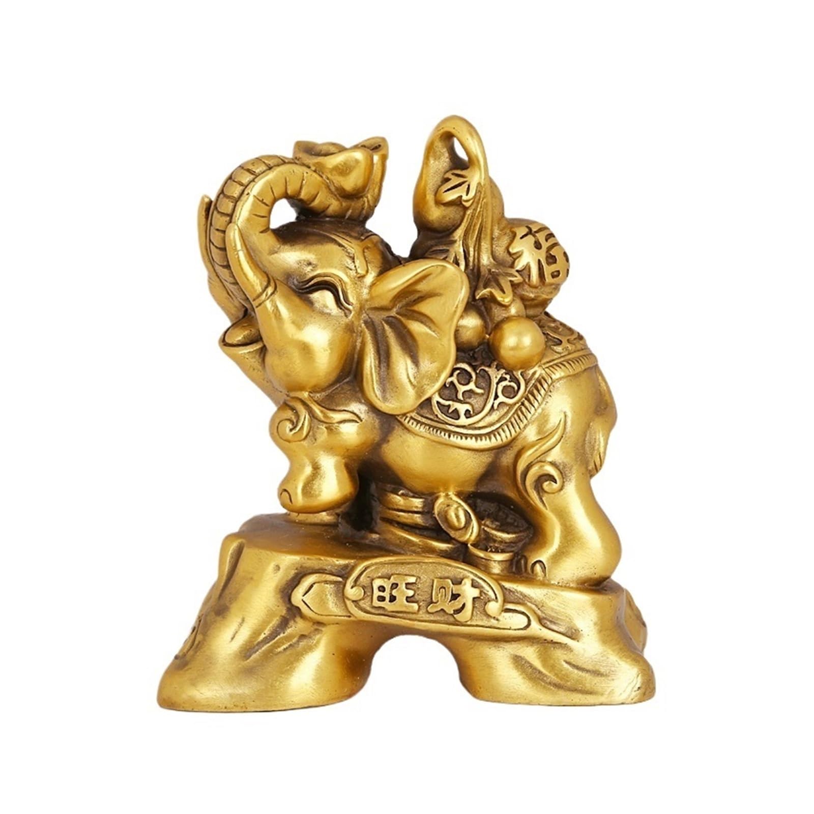 Statue Feng Shui, Statuette di Elefanti for l'arredamento casa e Ufficio, Statuette Feng Shui in Ottone, Che Portano Fortuna Salute Secondo Il(Style-b)