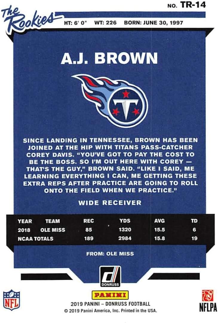 2019 Donruss The Rookies #14 A.J. Brown Tennessee Titans Football Card
