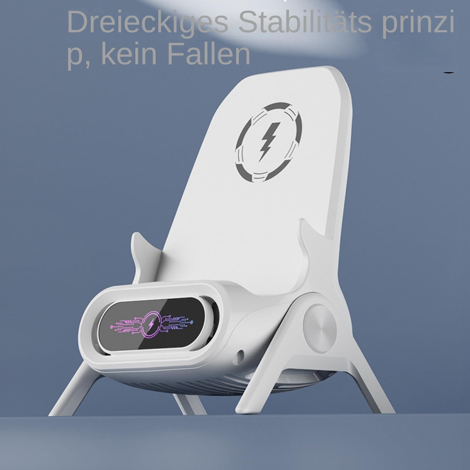 Cargador inalámbrico | Soporte para teléfono móvil para mesa, cargador rápido de 15 W para tabletas con soporte magnético, soporte en diseño de sillón para escritorio y tocador