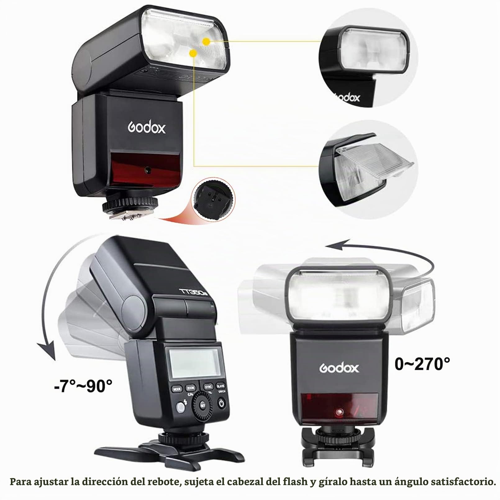 Godox TT350S TTL Cámara Flash Speedlite para Sony GN36 2.4G HSS 1 / 8000s GN36 Compatible para Sony Mirrorless Digital Camera