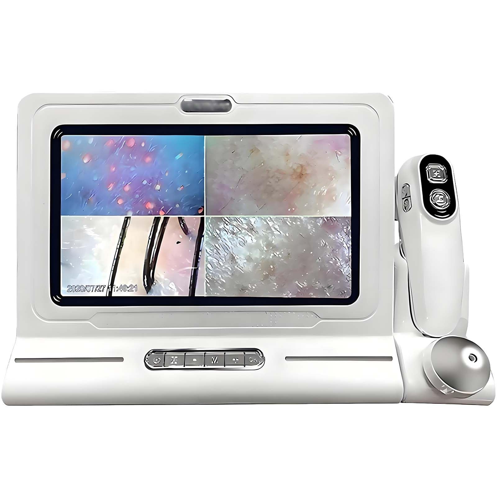 Microscopio Digital para Cabello Analizador de Folículos Capilares, Visualización en Pantalla HD 11 Pulgadas con 50X/200X Aumento, para Salones Cuidado Capilar