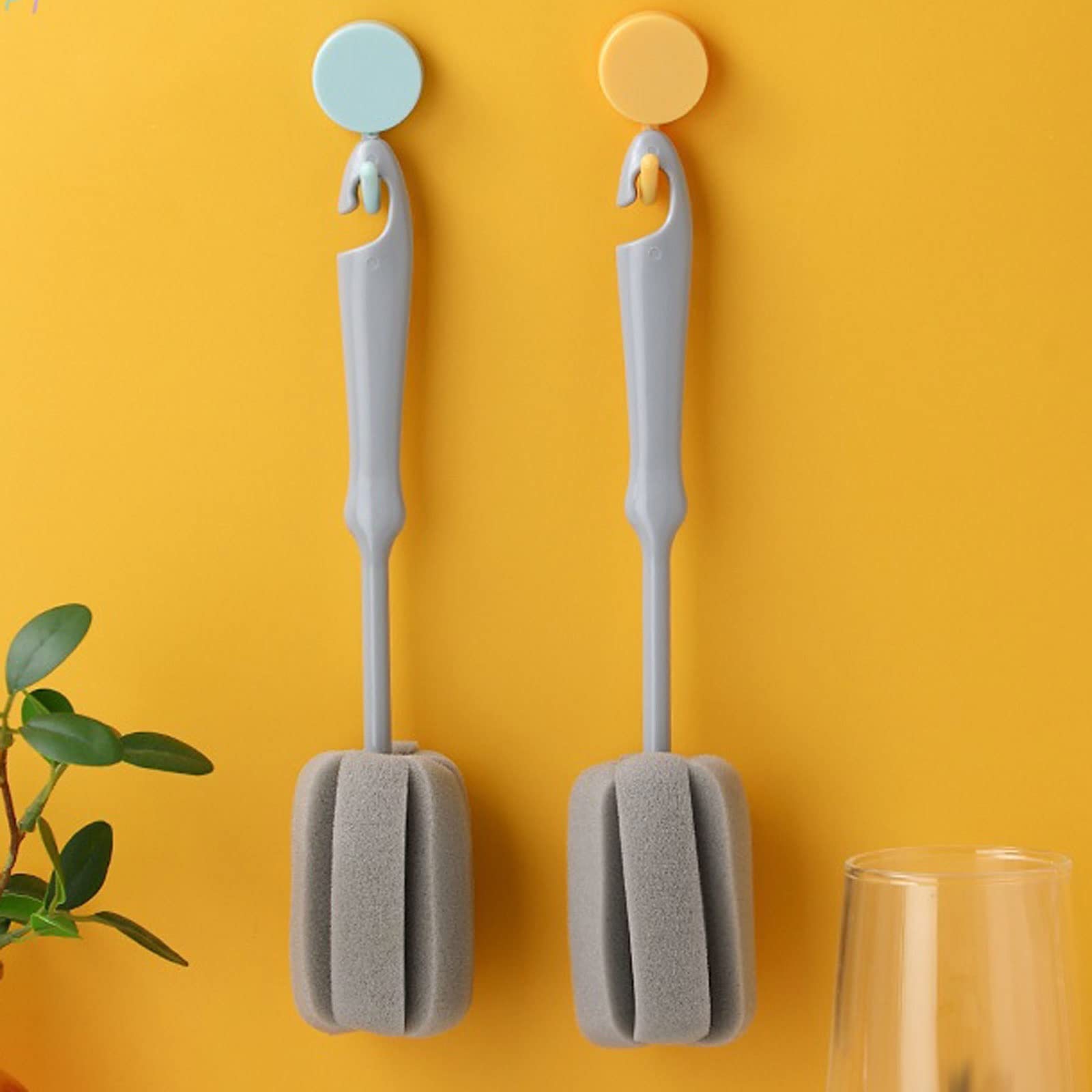 Cepillo de Limpieza de Tazas, Mango Largo, Esponja de Limpieza de Botellas, Limpiador de Tazas de Vino de Leche, Taza de café de Vidrio para el hogar, Cepillo para Tetera