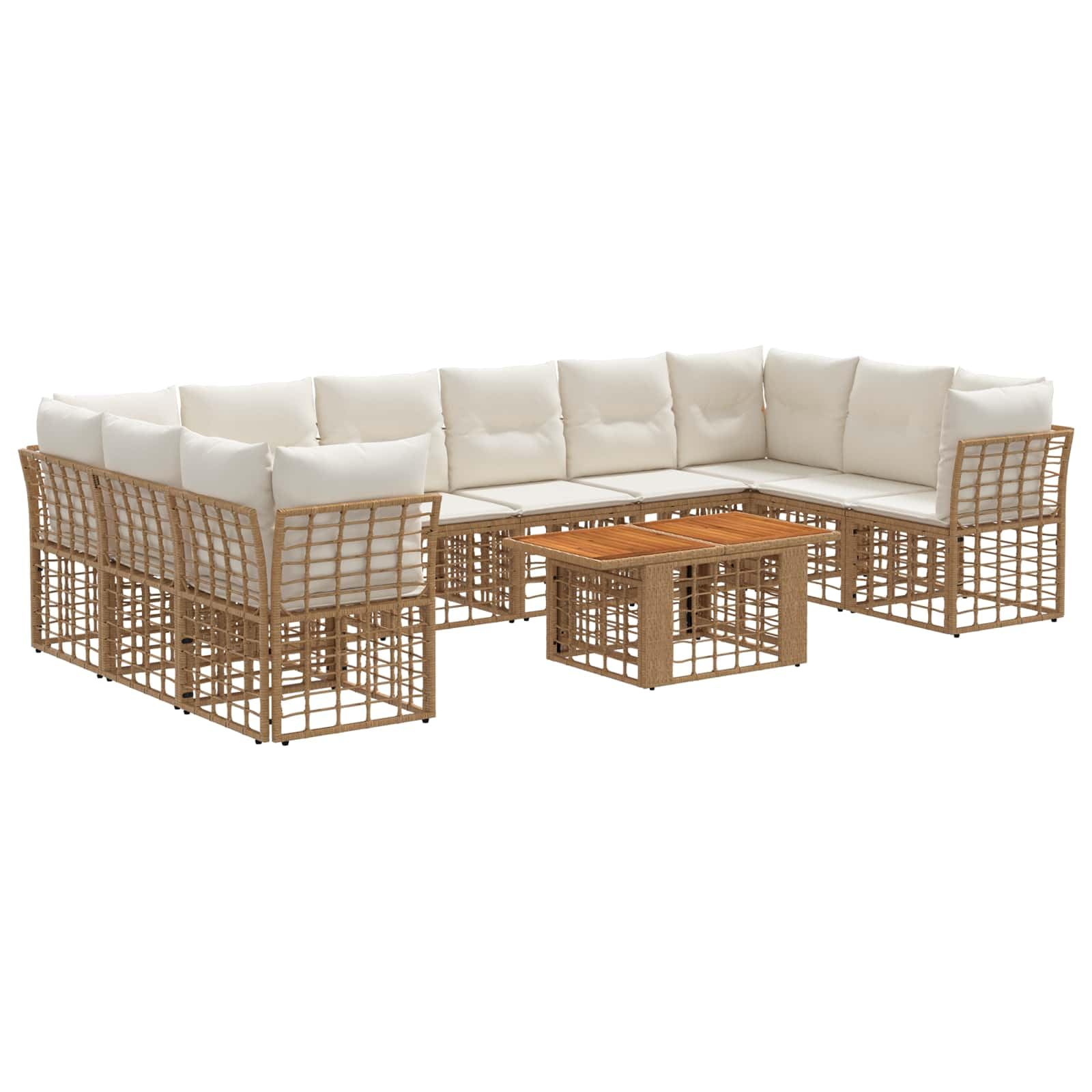 Hothingwell 11-częściowa modułowa sofa zewnętrzna poli rattan brązowy i