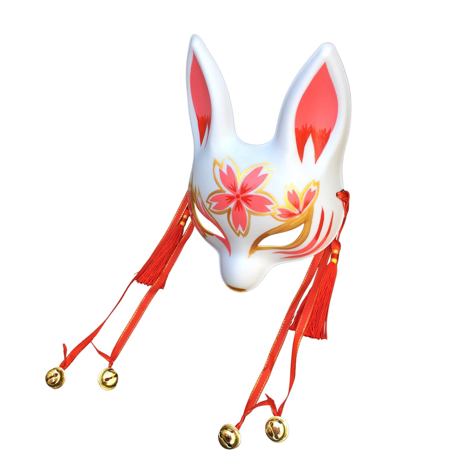 YangYong Little Bunny Kitsune Mask, Traditional Japanese Cosplay Rabbit Fox Kabuki Mask Kimono Costume Accessories Room Decor