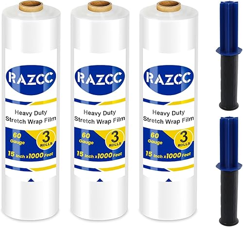 Película elástica, resistencia industrial, envoltura retráctil para envoltura de paletas, envoltura de plástico transparente resistente con asas,