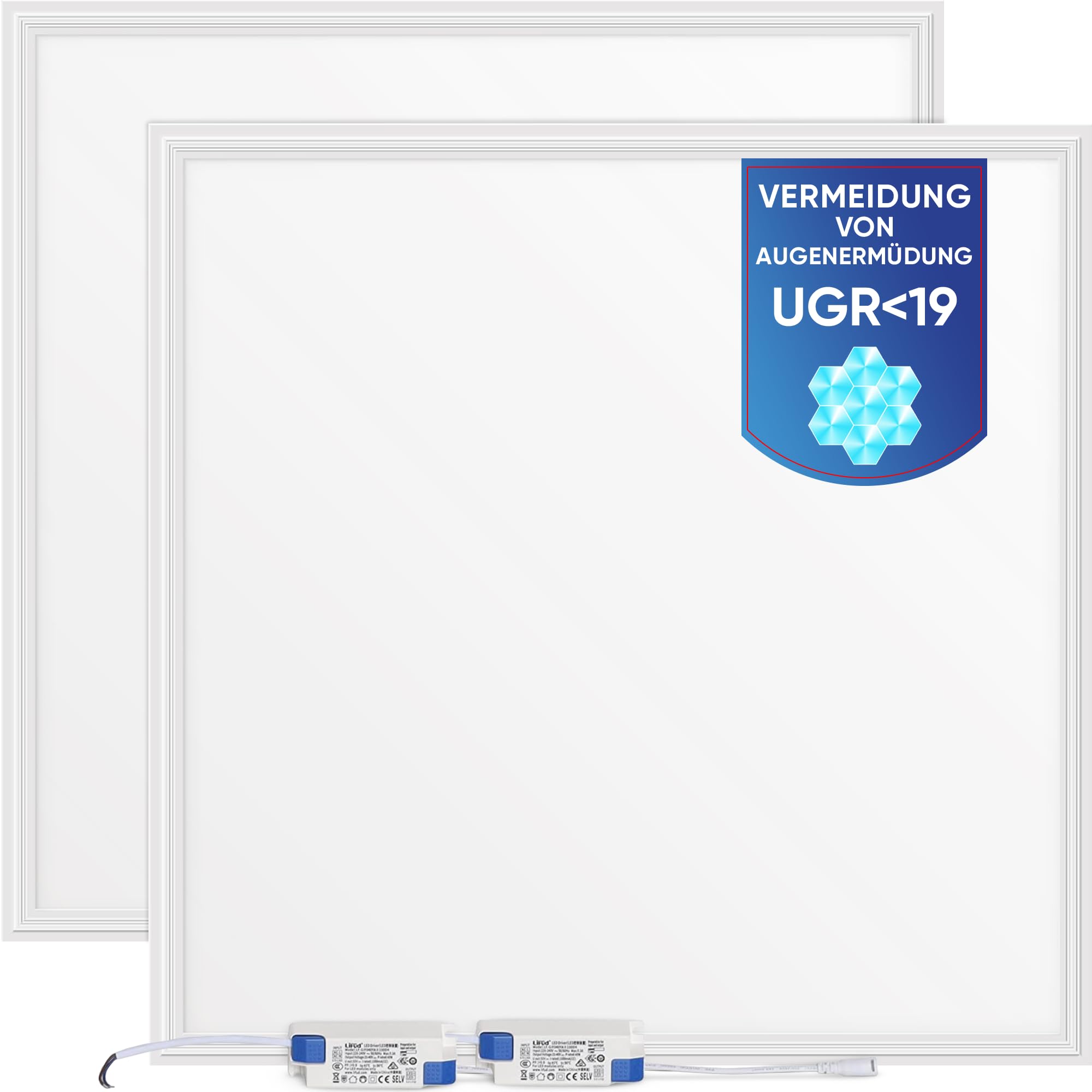 LECOM LED Rasterleuchte Neutralweiß UGR19 CRI90 3960lm Büro Arbeitsplatzleuchte