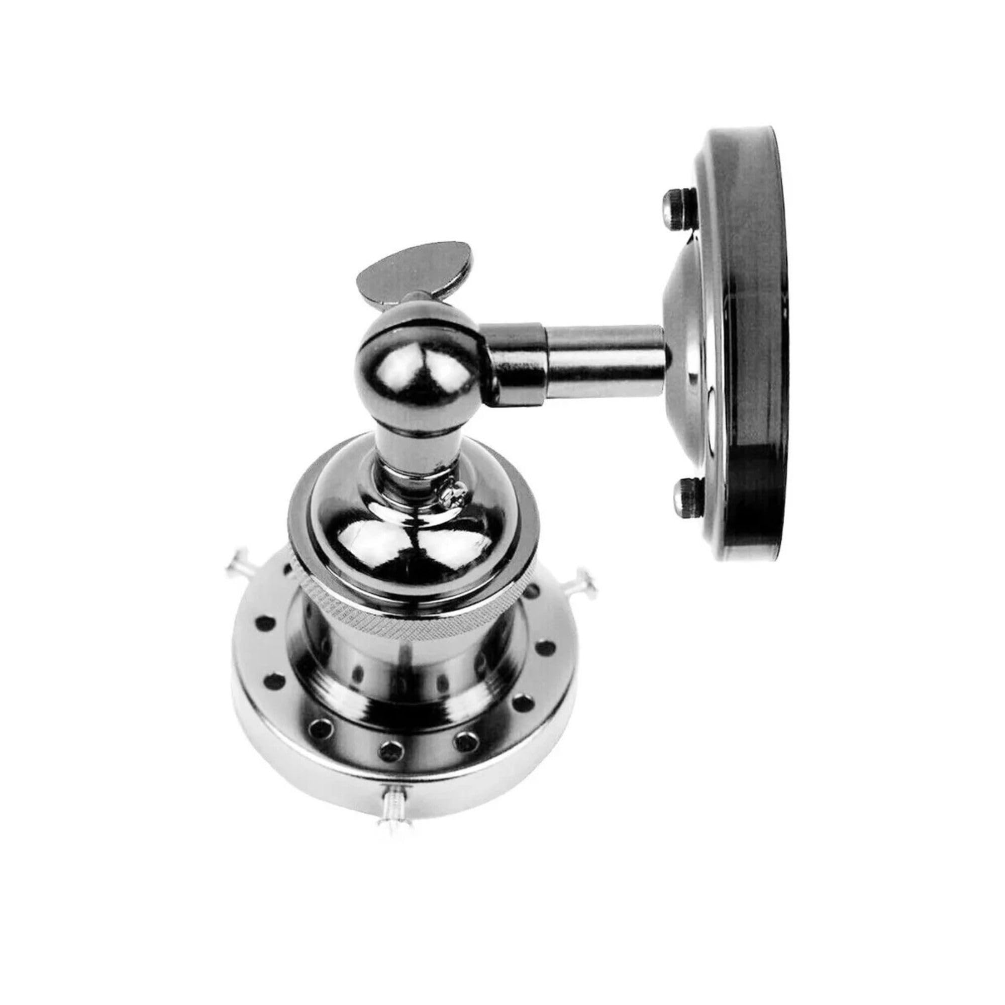 LEDSone Vintage Wall Sconce with E27 Socket 180° Adjustable Arm, Retro Industrial Metal Wall Lighting Fixtures for Living Room Dining Room Bedroom Kitchen (Chrome)
