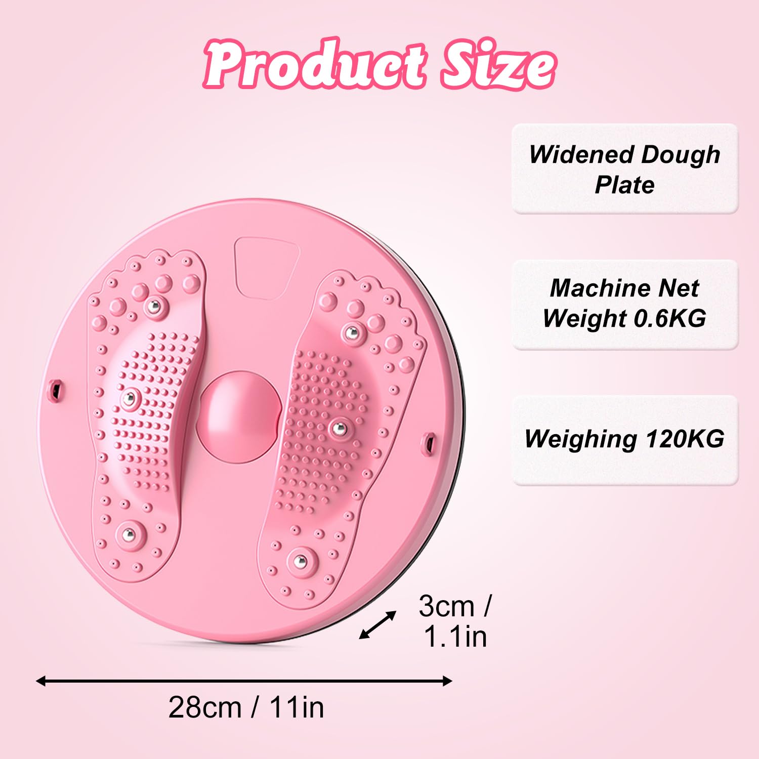 Disco de torsión de cintura de 27,5 cm para moldear el cuerpo con cordón para mujer, deportes en casa, ejercicio para cintura, ejercicio aeróbico, masaje, las plantas de los pies