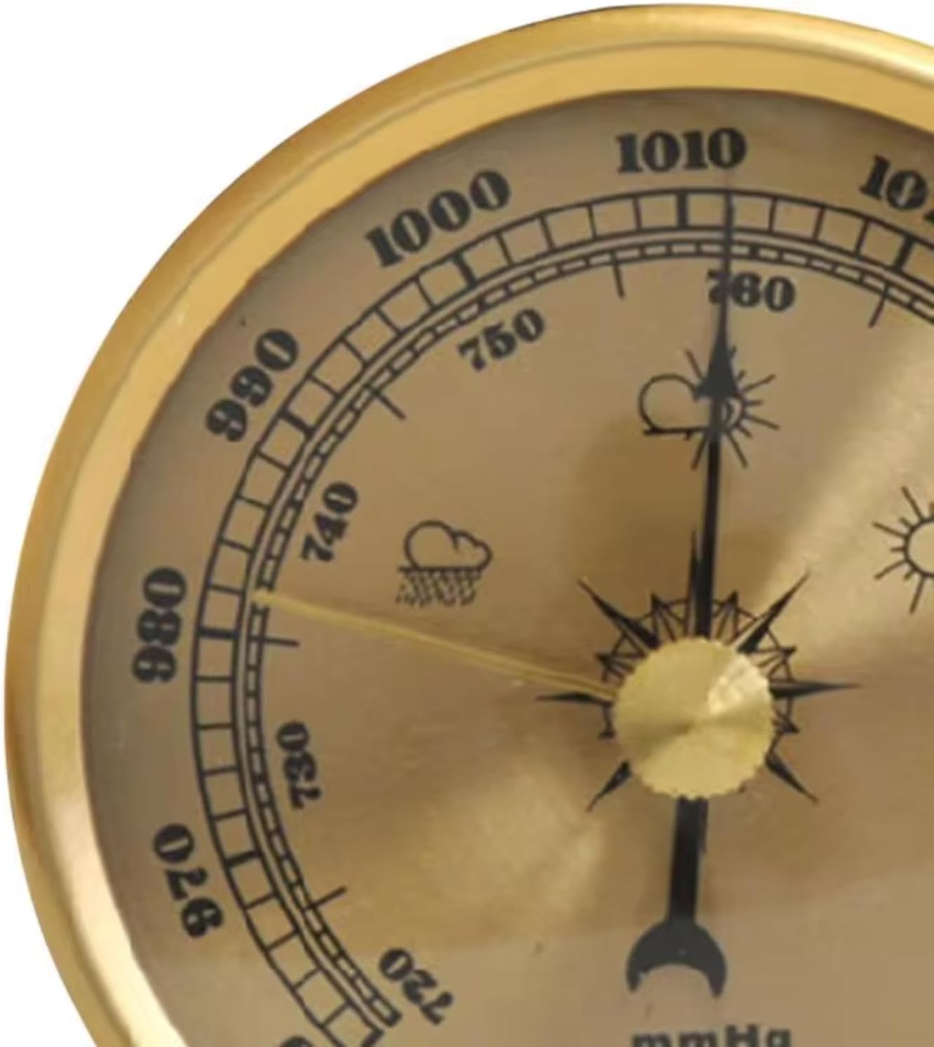 Barometer,Barometer Outdoor,Barometric Pressure Gauge for Home,70mm/2.7in Analog Weather Station,Barometers for The Home Wall,Dial Type Barometer,for Home Indoor Office Wall Decor(Gold)