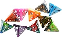 Vista 3 de SmartDealsPro Paquete de 10 dados poliédricos multicolor D4 D6 D8 D10 D12 para juegos de mesa Dungeons and Dragons DND RPG MTG (doble color, D4)