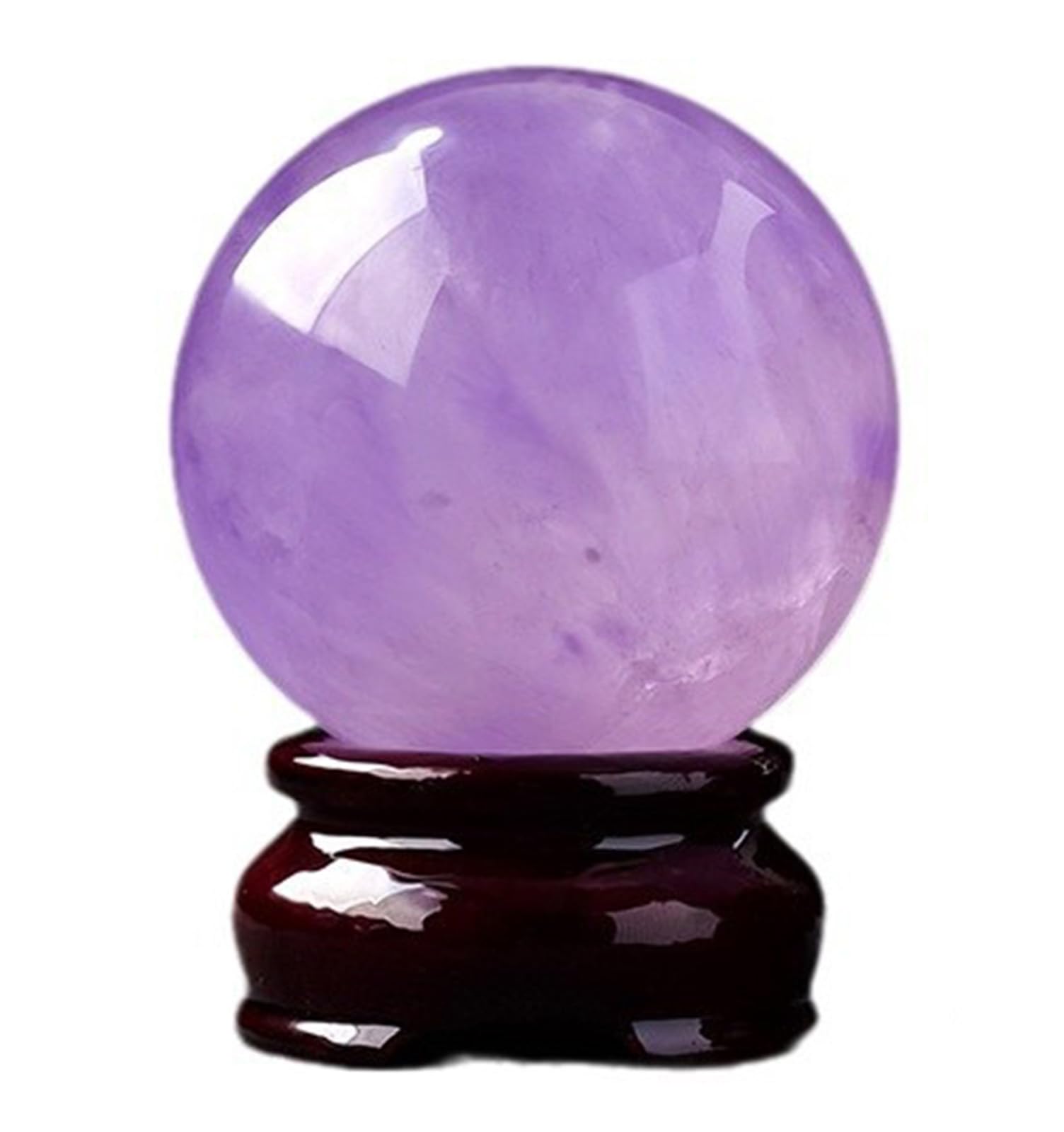 DPURPIWADY Amethyst Crystal Ball Ornaments with Stand,Purple Quartz Sphere for Home Decor Gemstones,60~65mm