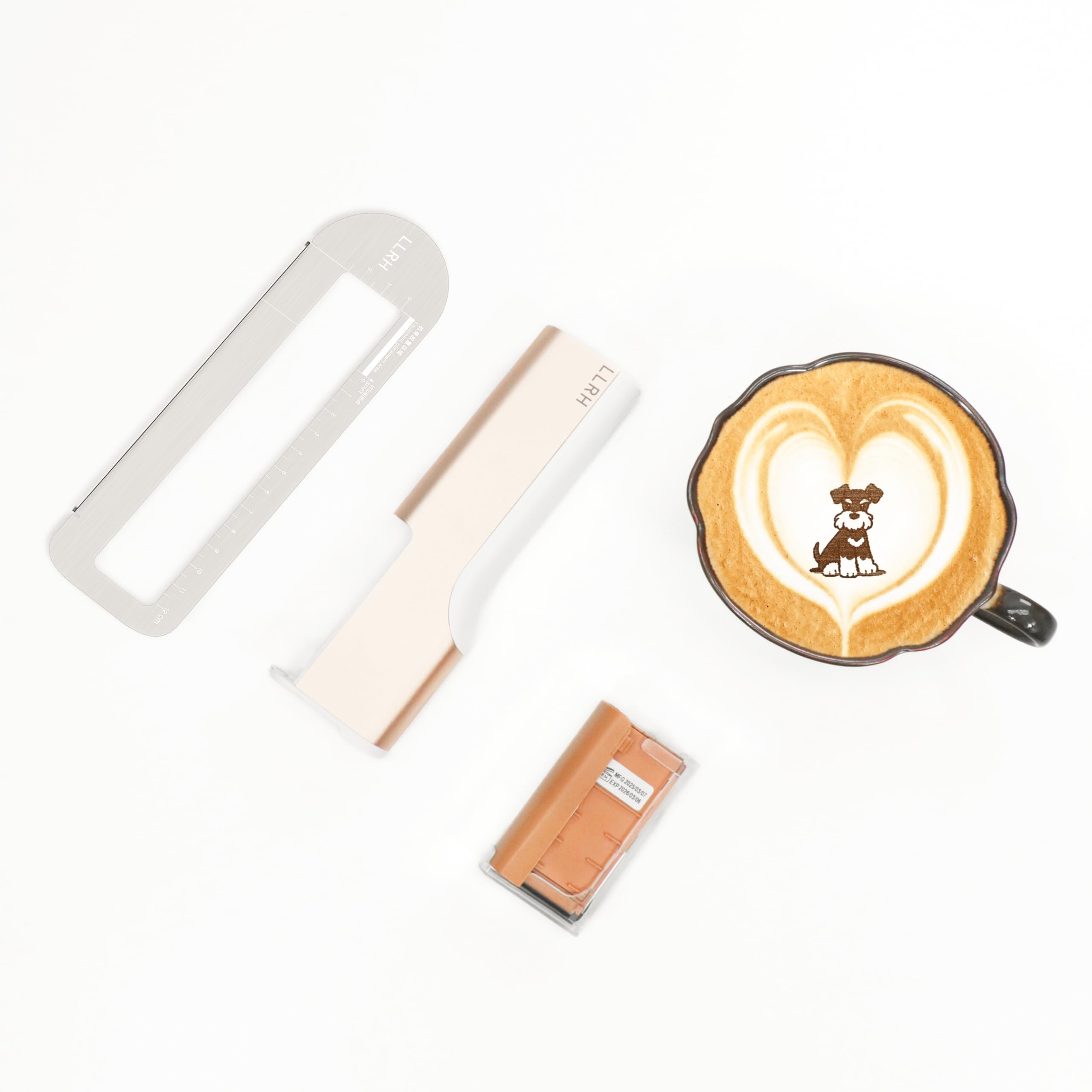 LLRH Latte Art Food PrintPen DIY Image for Coffee Beer Cocktails Macaron Cookie, Bluetooth, for Home, Small Shops (Brown)