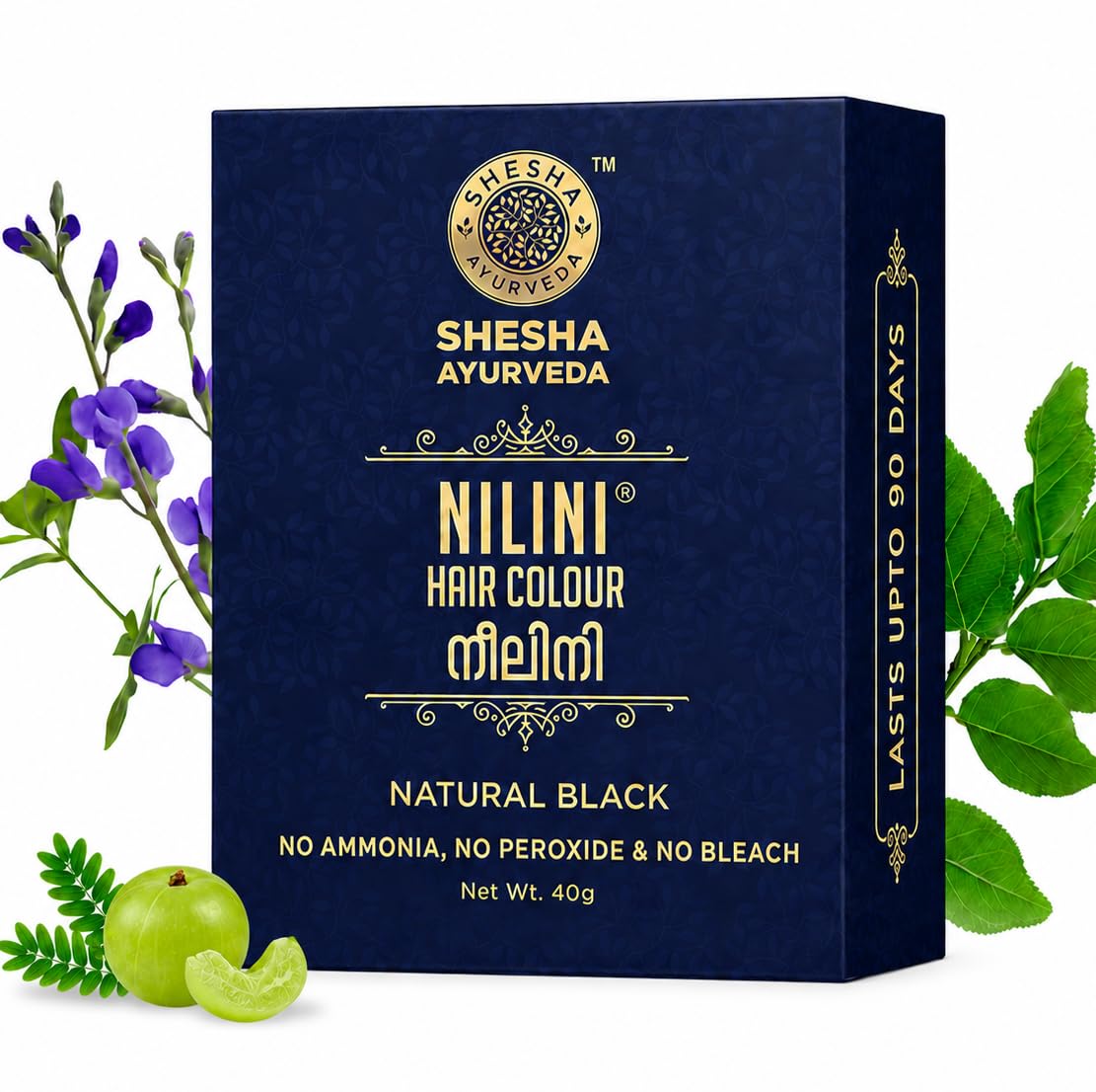 SHESHA AYURVEDA Nilini Hair Colour - Ayurvedic, No Ammonia, No Peroxide, No Perborates, No Bleach,Natural Black Colour (40g) discount deal