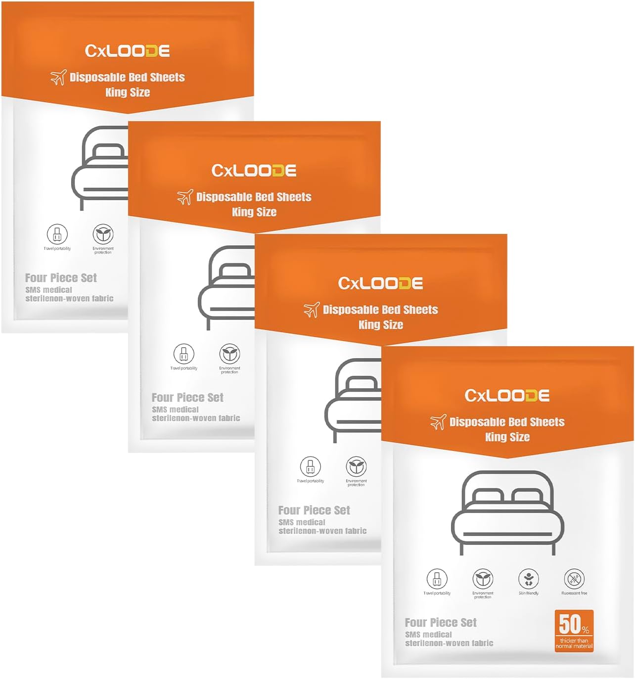 CxLoode Disposable Bed Sheets Fitted Sheet Queen and King