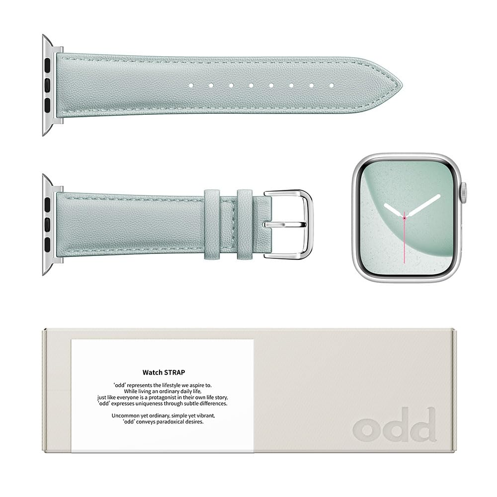 a.odd Leather Strap for Apple Watch Straps 38mm 40mm 41mm 42mm 44mm 45mm 46mm 49mm, Men Women Genuine Leather Replacement Band for iWatch Series 11 10 9 8 7 6 5 4 3 2 1 SE Ultra 3 2 1 — view 4