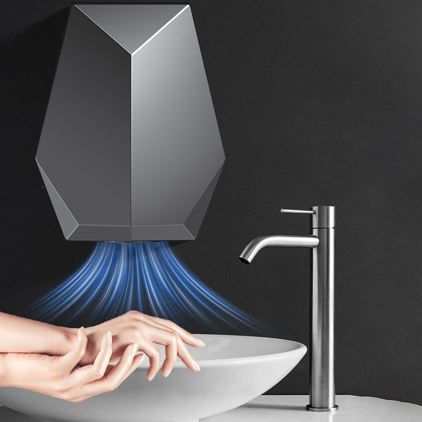 Secador De Mano Para El Baño Hogar | Secador De Mano Eléctrico Sin Taladros Para Comerciales,Dispositivo Automático Para Ducha Interior Interior-WC Hotel Hogar