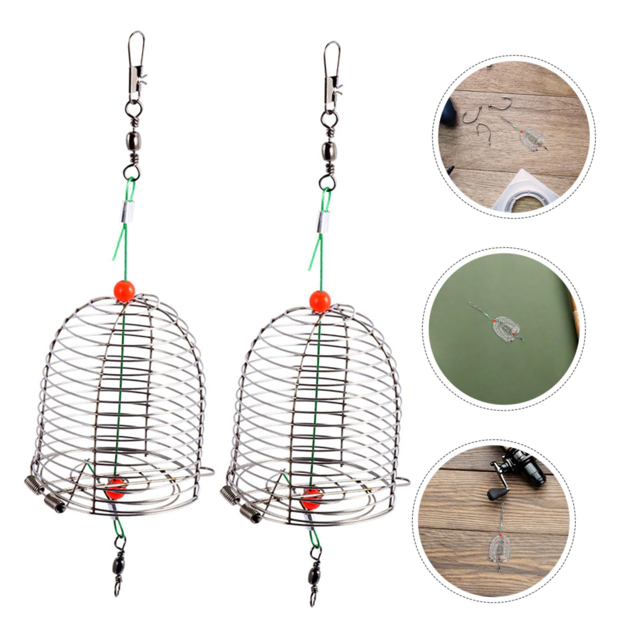 BESTonZON Cages à Appâts en Acier Inoxydable Grandes Tailles 15 Pièces, Distributeurs D'appâts Réutilisables, Kit de Pêche la Carpe pour Lacs et Rivières en Extérieur