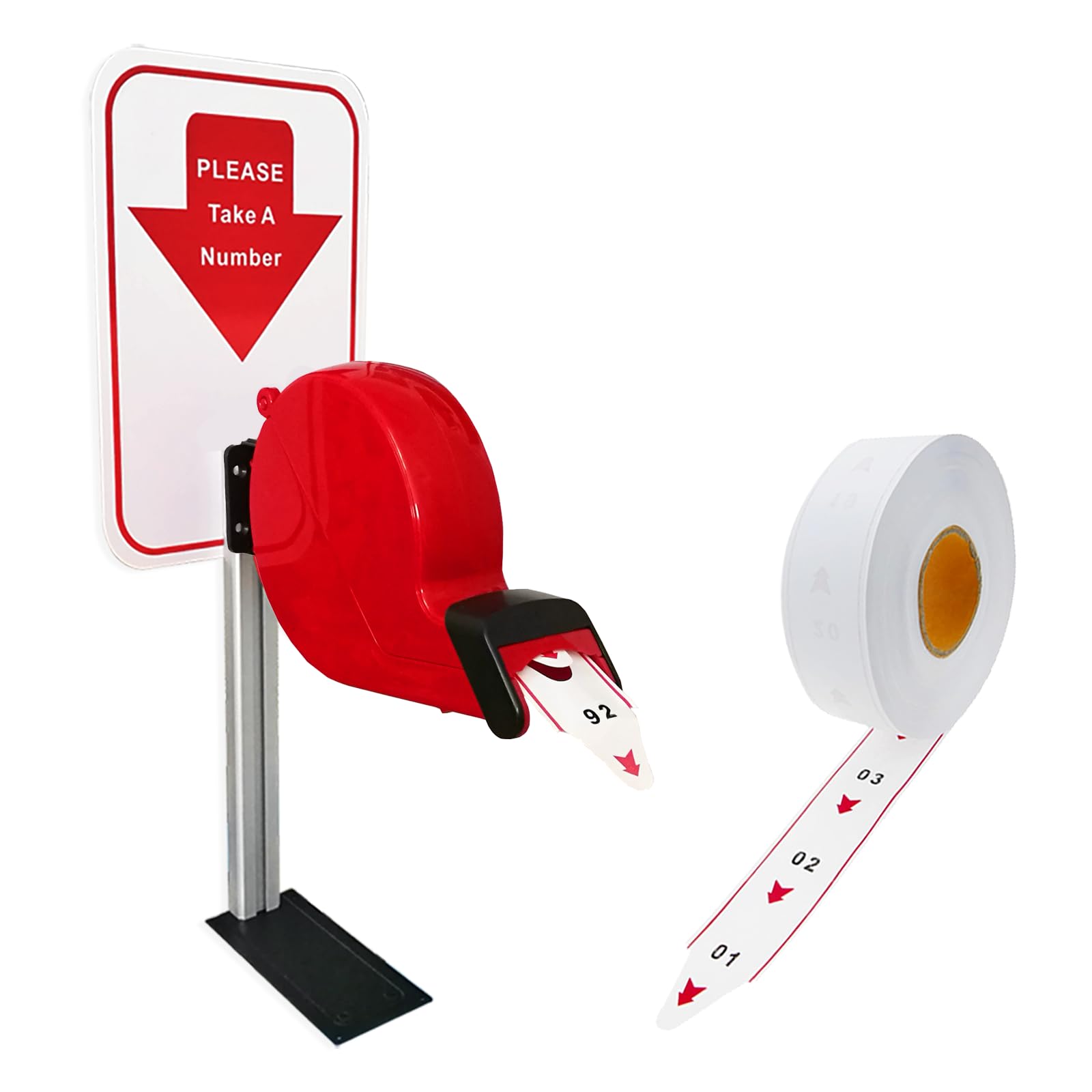CYSSJF Standing Ticket Dispenser with 1 Tickets Roll (00-99), Turn-O-Matic, Take-A-Number Stand, Queue Ticket Dispenser, Deli Ticket Dispenser, Ticket Machine with 2 Digit Queue Tickets