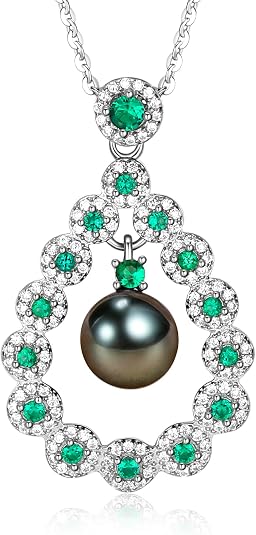Tahitian Black Pearl Necklace – 18K Gold Plated Gift for Women