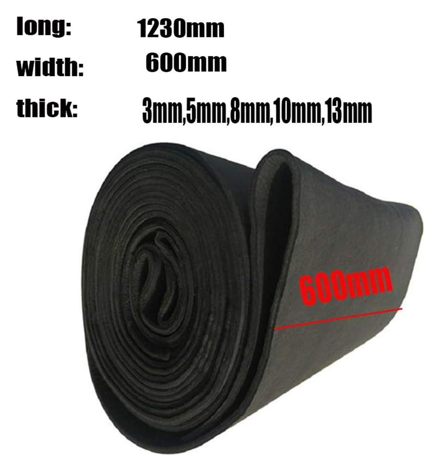 Coperta for saldatura in feltro di grafite ad alta temperatura, in fibra di carbonio, 600x1230 mm (3/5/8 mm) for isolamento termico e protezione dalle scintille(5mm)