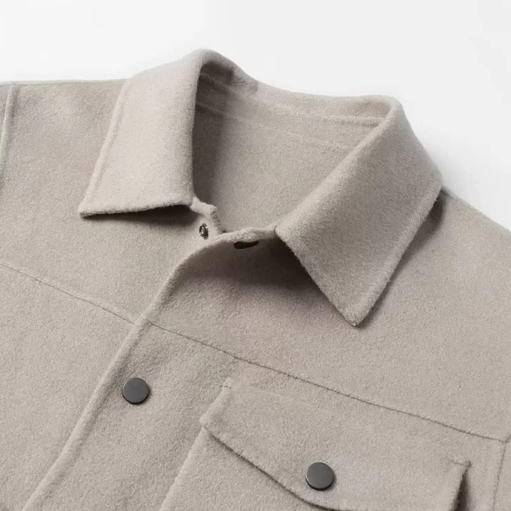 Autumn Double-Sided Tweed Short Section Coat Men Jacket Youth
